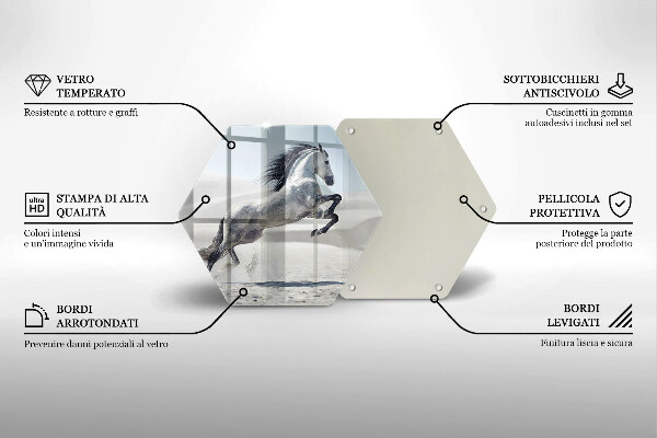 Tabla de cortar de vidrio Corcel caballo blanco