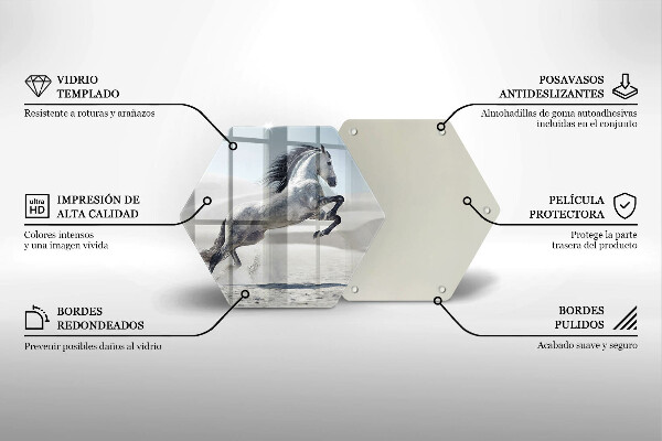 Tabla de cortar de vidrio Corcel caballo blanco