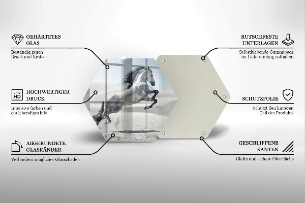 Tabla de cortar de vidrio Corcel caballo blanco