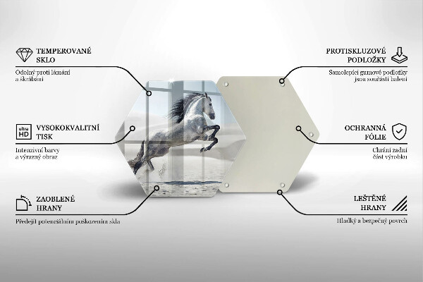 Tabla de cortar de vidrio Corcel caballo blanco