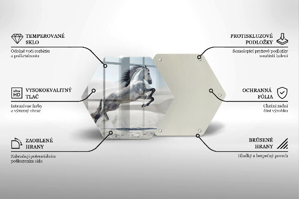 Tabla de cortar de vidrio Corcel caballo blanco