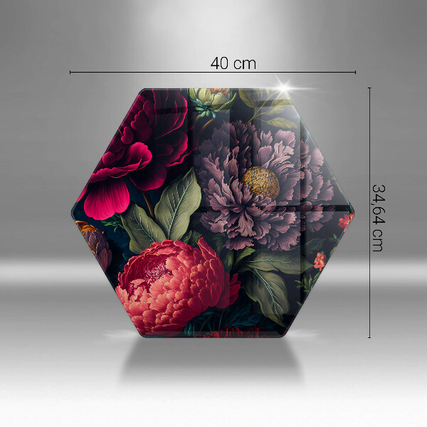 Tabla de cortar de vidrio Hermosas flores