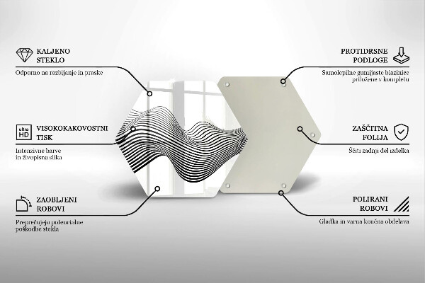 Tabla de cortar de vidrio Abstracción lineal