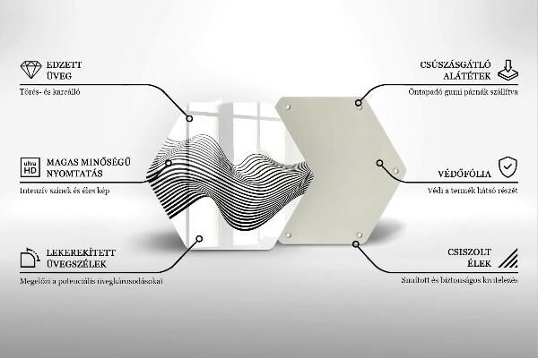 Tabla de cortar de vidrio Abstracción lineal