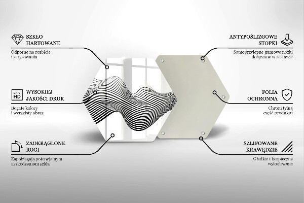 Tabla de cortar de vidrio Abstracción lineal