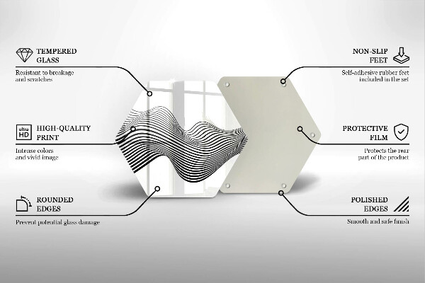 Tabla de cortar de vidrio Abstracción lineal