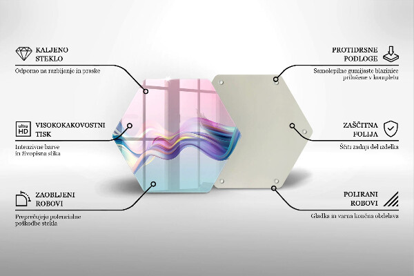 Tabla de cortar de vidrio Abstracción pastel