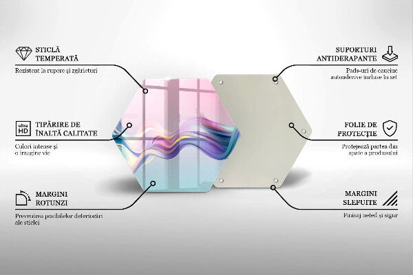 Tabla de cortar de vidrio Abstracción pastel