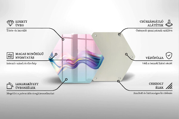 Tabla de cortar de vidrio Abstracción pastel