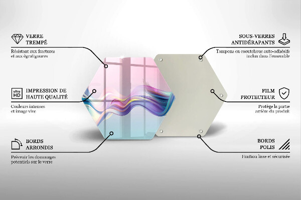Tabla de cortar de vidrio Abstracción pastel