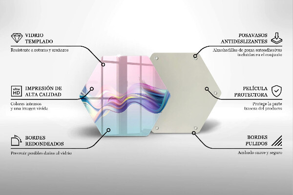 Tabla de cortar de vidrio Abstracción pastel