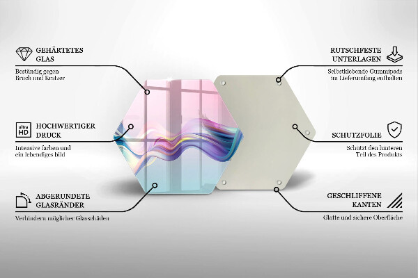 Tabla de cortar de vidrio Abstracción pastel