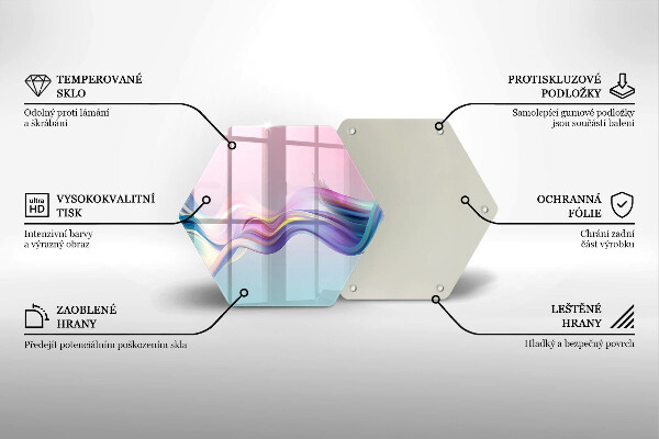 Tabla de cortar de vidrio Abstracción pastel