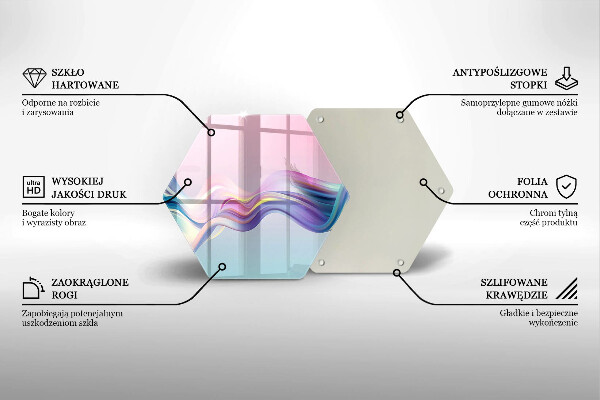Tabla de cortar de vidrio Abstracción pastel