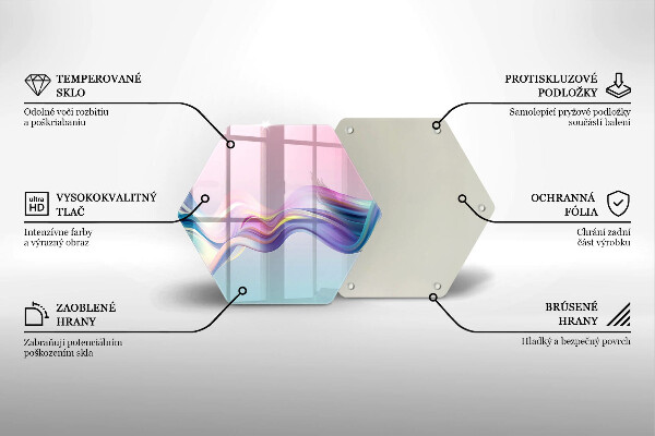 Tabla de cortar de vidrio Abstracción pastel