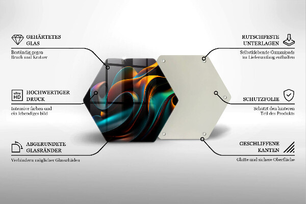 Tabla de cortar de vidrio Abstracción colorida