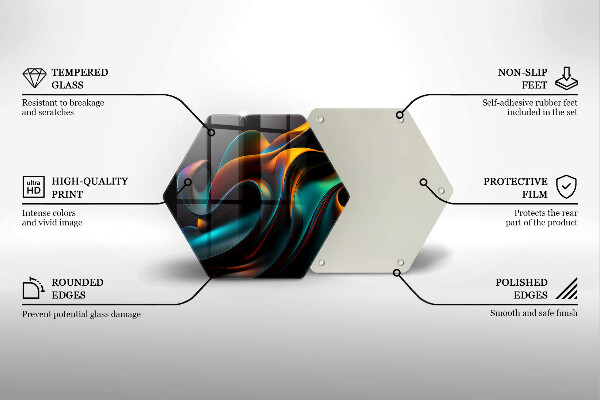 Tabla de cortar de vidrio Abstracción colorida