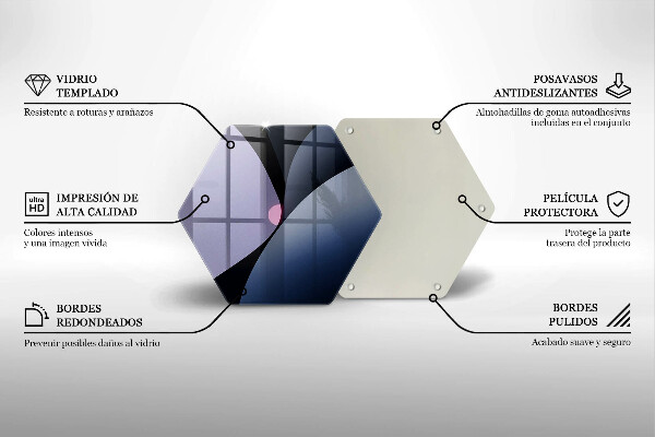 Tabla de cortar de vidrio Formas abstractas