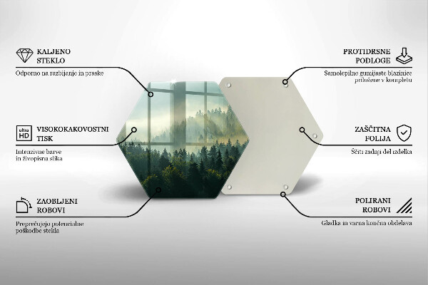Tabla de cortar de vidrio Vista del paisaje del bosque
