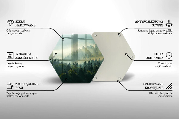 Tabla de cortar de vidrio Vista del paisaje del bosque