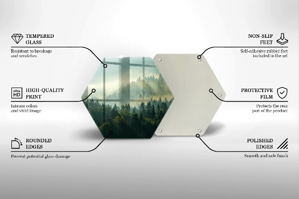 Tabla de cortar de vidrio Vista del paisaje del bosque