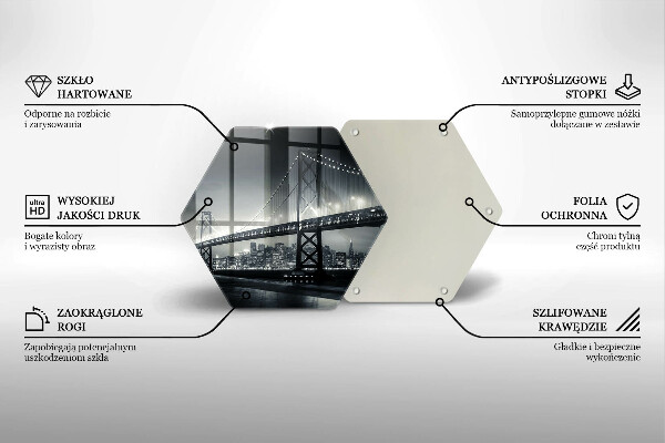 Tabla de cortar de vidrio Puente benjamín franklin
