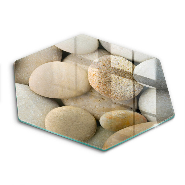 Tabla de cortar de vidrio Patrón de piedras ovaladas