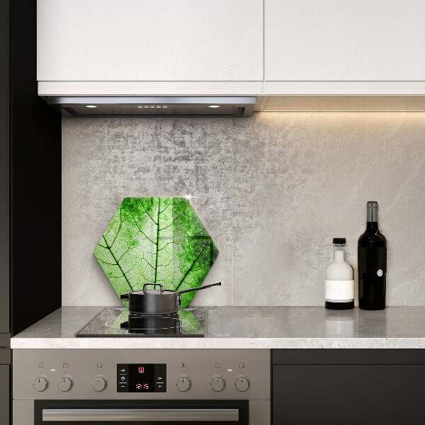 Tabla de cortar de vidrio Hoja de vena decorativa