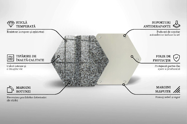 Tabla de cortar de vidrio Textura de piedra