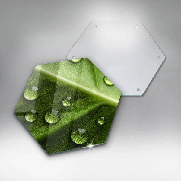 Tabla de cortar de vidrio Hoja y rocío de la naturaleza