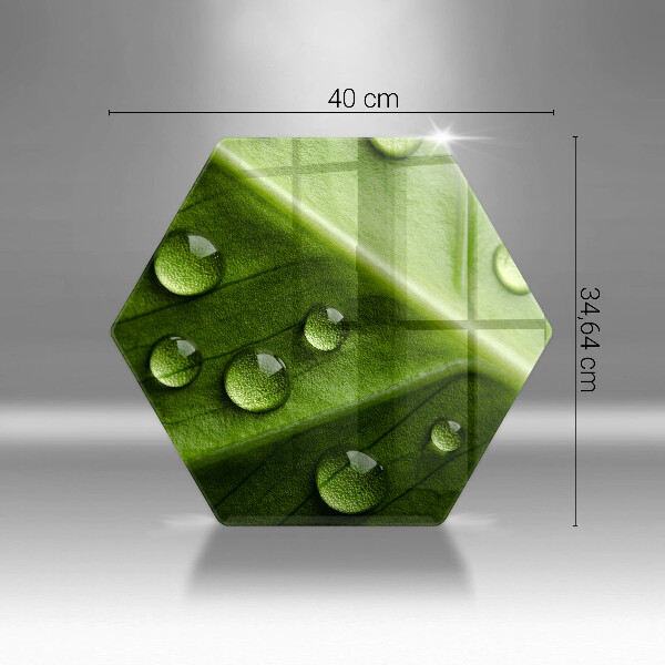 Tabla de cortar de vidrio Hoja y rocío de la naturaleza