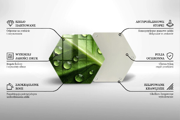 Tabla de cortar de vidrio Hoja y rocío de la naturaleza