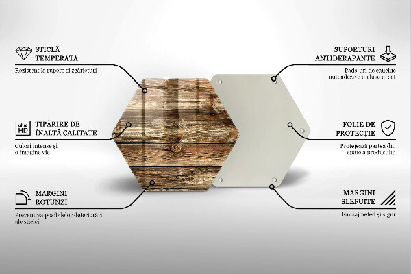 Tabla de cortar de vidrio Textura de tablón de madera