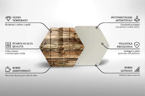 Tabla de cortar de vidrio Textura de tablón de madera