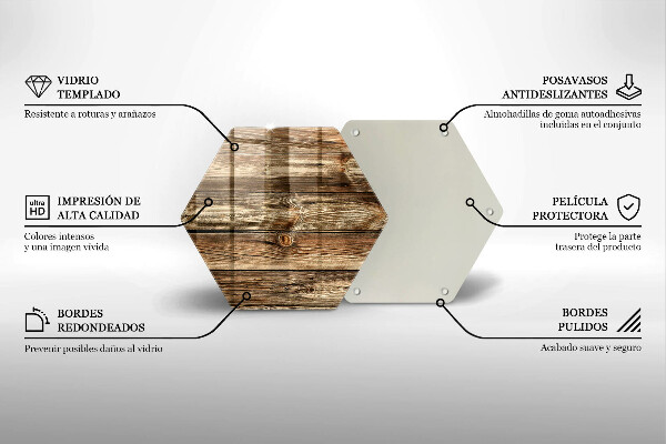 Tabla de cortar de vidrio Textura de tablón de madera