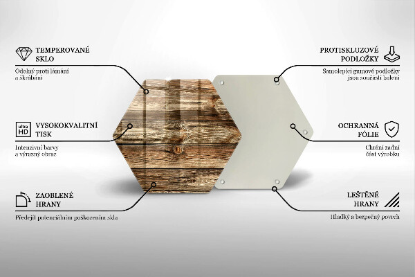 Tabla de cortar de vidrio Textura de tablón de madera