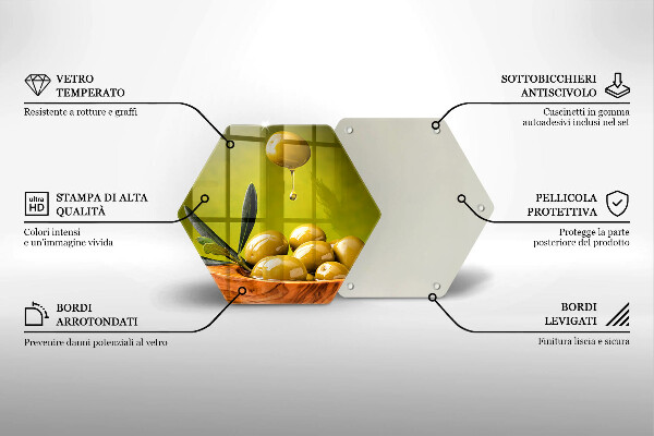 Tabla de cortar de vidrio Aceitunas sabrosas