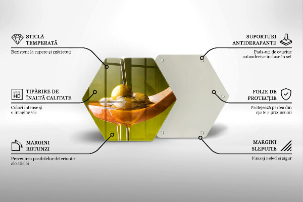 Tabla de cortar de vidrio Aceite de oliva y aceitunas