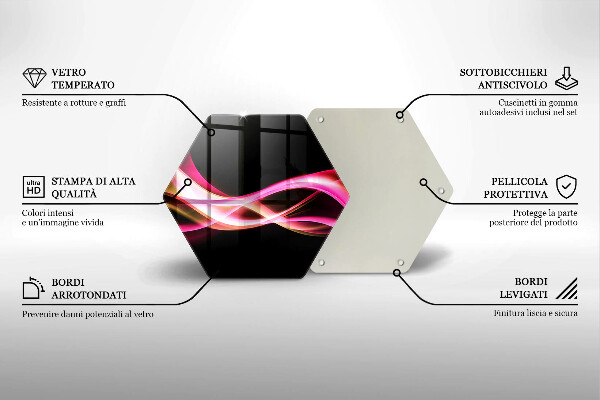 Tabla de cortar de vidrio Humo de neón abstracto