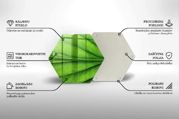 Tabla de cortar de vidrio Hoja de vena natural