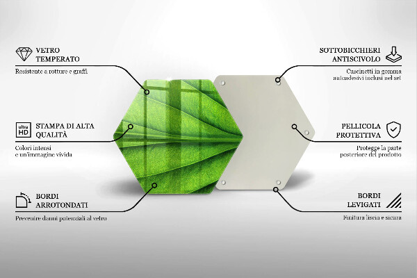 Tabla de cortar de vidrio Hoja de vena natural