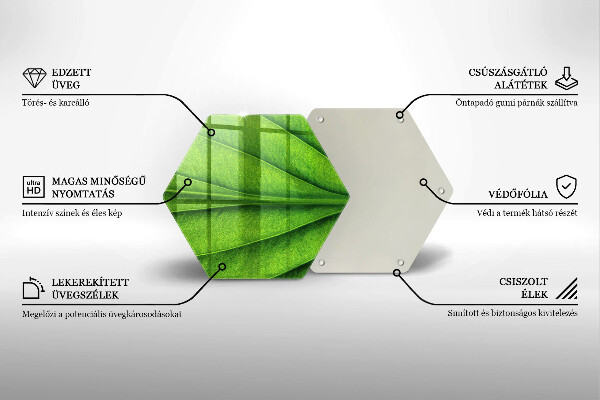 Tabla de cortar de vidrio Hoja de vena natural