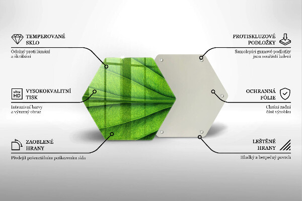 Tabla de cortar de vidrio Hoja de vena natural