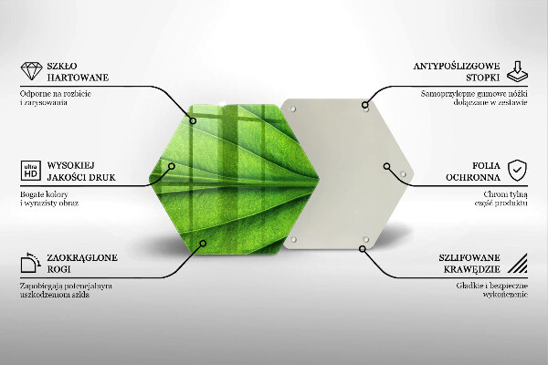 Tabla de cortar de vidrio Hoja de vena natural