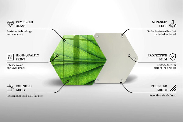 Tabla de cortar de vidrio Hoja de vena natural