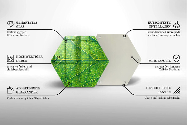 Tabla de cortar de vidrio Venas de las hojas naturales