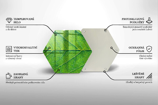 Tabla de cortar de vidrio Venas de las hojas naturales