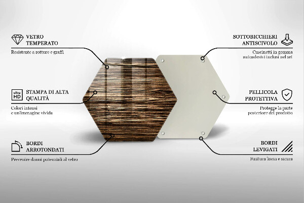 Tabla de cortar de vidrio Textura de madera