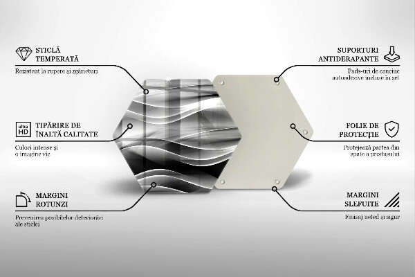 Tabla de cortar de vidrio Líneas abstractas de humo