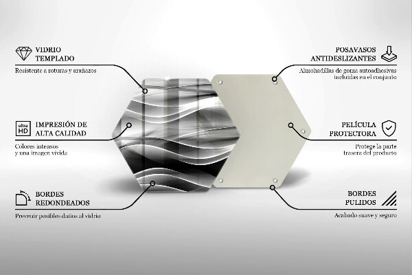 Tabla de cortar de vidrio Líneas abstractas de humo